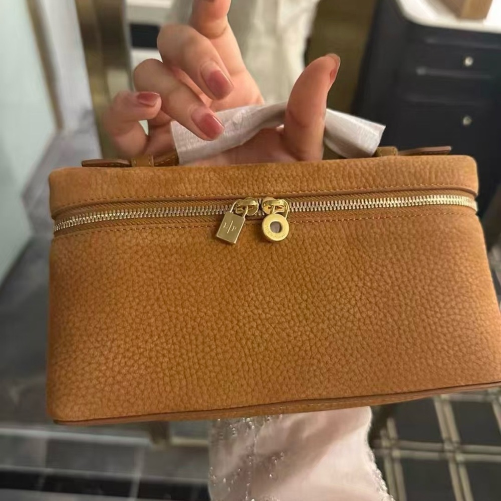 Loro Piana Caramel Particle Pattern Small Box Handbag - Picture 4 of 4